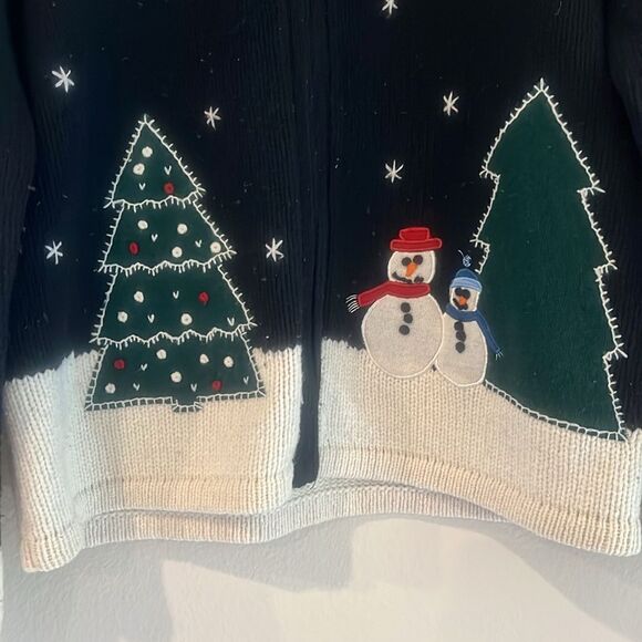 Vintage Holiday Christmas sweater jacket - Picture 2 of 6